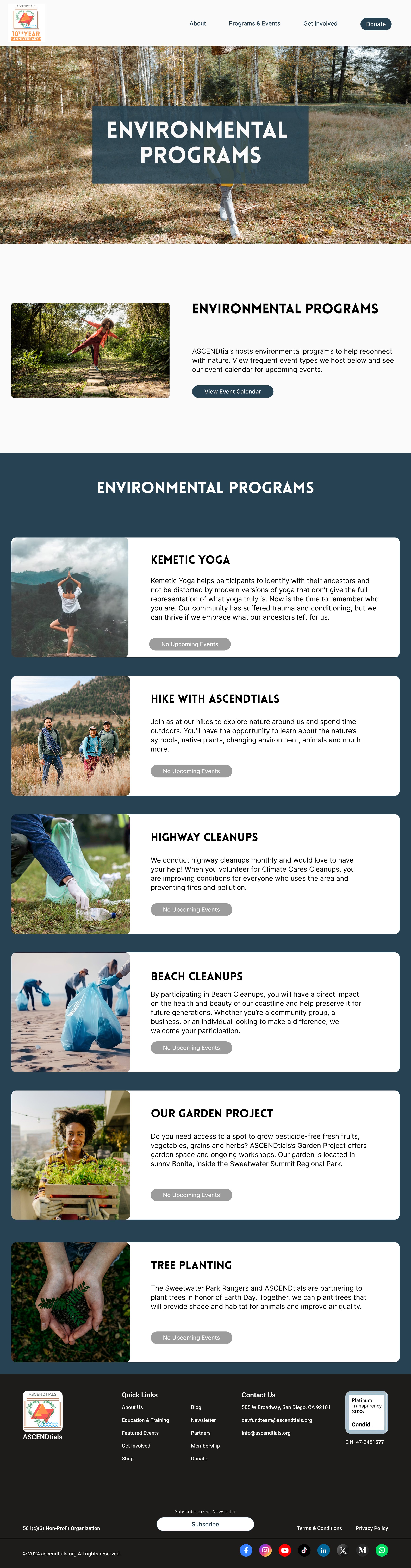 Environmental Programs page — original design